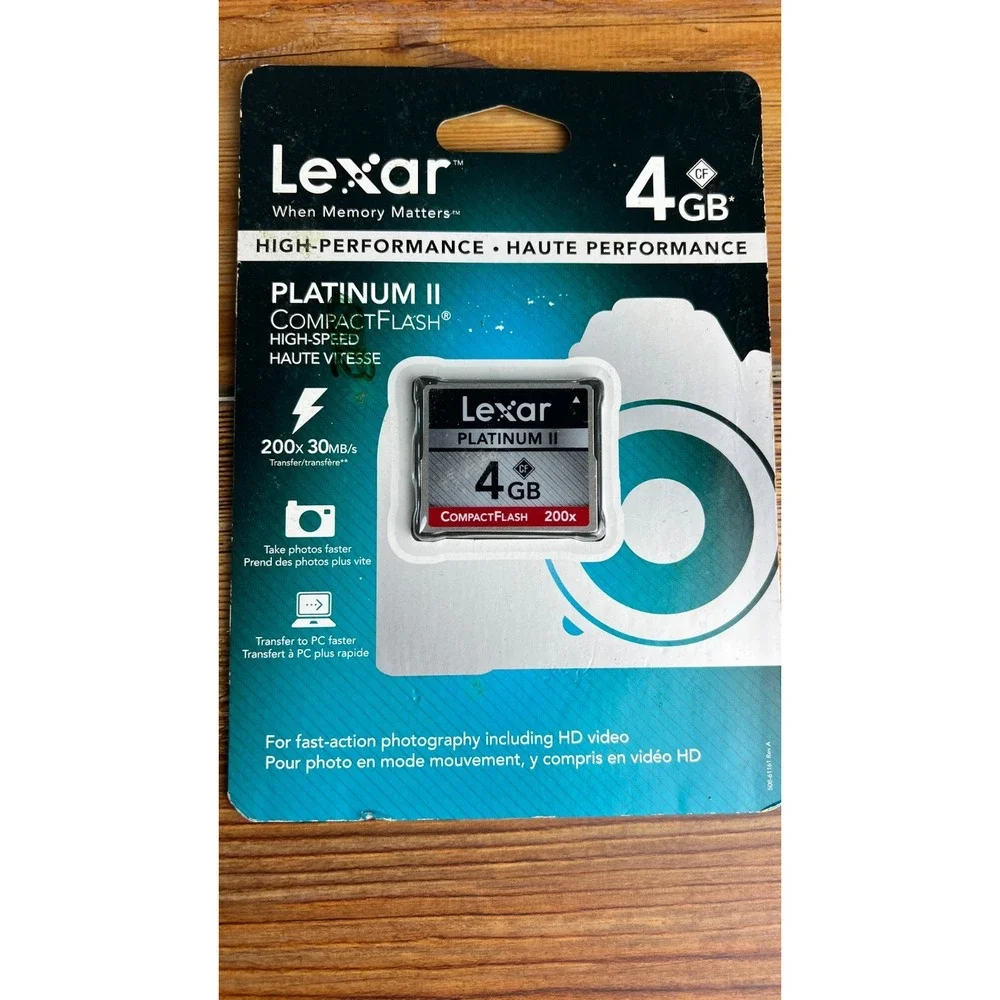 Lexar Platinum II 4GB CompactFlash CF Card 200x 30MB/s LCF4GBT200 New Sealed